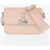 Off-White Solid Color Plain Binder Leather Crossbody Bag Pink