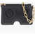 Off-White Leather Shoulder Bag With Golden Chain Black