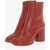 Maison Margiela Mm22 Leather Tabi Ankle Boots With Wood Heel 8Cm Red