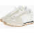 Maison Margiela Mm22 Two-Tone Suede And Fabric Sneakers With Cut-Out Detail Beige