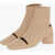 Maison Margiela Mm6 Leather Ankle Boots With Cut-Out Details 6Cm Beige