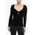 MSGM Ribbed Chenille Top With Twisted Detail Black