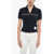 Thom Browne Ribbed Cotton Polo With Three-Tone Contrasting Band Blue