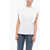Chloe Crew Neck Stretch Cotton T-Shirt With Ruffled Sleeves White