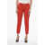 Versace Jeans Couture Pleated Cigarette Pants With Belt Red