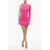 Versace Velvet One-Shoulder Asymmetric Dress Pink