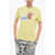 DSQUARED2 Crew Neck Cotton T-Shirt With Patches Yellow