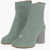 Maison Margiela Mm22 Leather Tabi Ankle Boots Heel 7Cm Green