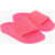 Maison Margiela Mm6 Solid Color Slides With Engraved Logo Pink