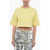 Stella McCartney Organic Cotton Crop T-Shirt With Flocked Logo Yellow