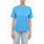 Off-White Short Sleeved Diag T-Shirt With Logo Print Blue