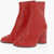Maison Margiela Mm22 Leather Tabi Ankle Boots With Wood Heel 8,5Cm Red