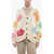 DSQUARED2 Floral Patterned Hybiscus Oversized Cardigan Beige