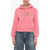 Moschino Couture! Cotton Hoodie With Crochet Embroidery Pink