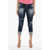 DSQUARED2 Cool Girl Cropped Fit Denims With Cuffs 16Cm Blue