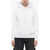Off-White Brushed Cotton Hoodie With Tone On Tone Print White
