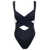 REINA OLGA 'Exotica' Black One-Piece Swimsuit with Cut-Out and Cross-Strap in Polyamide Stretch Woman BLACK