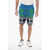 ALANUI Piquet Cotton Icon Shorts With Geometric Motif Light Blue