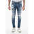 DSQUARED2 One Life One Planet Distressed The Smurfs Denims With Patche Blue