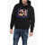 DSQUARED2 Solid Color 24 Seven Cool Hoodie With Embossed Detail Black