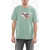 Diesel Crew-Neck Cotto T-Just-C15 T-Shirt With Front Maxi Print Green