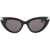 Alexander McQueen Punk Rivet Cat-Eye Sunglasses For BLACK BLACK SMOKE
