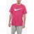 Nike Crew-Neck Icon Swoosh T-Shirt With Print On The Front Pink