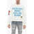 AMIRI Cotton Healthy Crew-Neck Sweatshirt With Frontal Maxi Embroi White