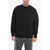 Palm Angels Crew-Neck Solid Color Sweatshirt With Patch Maxi Logo Black