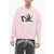 Palm Angels Solid Color Crew-Neck Sweatshirt With Frontal-Embroidery Pink