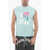 Palm Angels Solid Color I Love Pa Muscle Tee With Front Print Light Blue