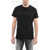 Diesel Solid Color T-Diego-Slits-J6 Crew-Neck T-Shirt With Embossed Black