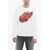 Diesel Solid Color S-Ginn-E9 Crew-Neck Sweatshirt With Front Print White