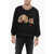 Palm Angels Wool Bear Sweater With Contrasting Crewneck Black