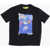 OFF-WHITE KIDS Printed Monsterlisa Crew-Neck T-Shirt Black