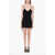 Off-White Ribbed Mini Dress With Self-Tie Detailing Black