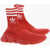 Balenciaga Adidas Logo Print Speed Sock Sneakers Red