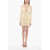 Alessandra Rich Silk Sheer Minidress With Lace-Up Detail Beige