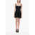 GIOVANNI BEDIN Denim Minidress With Draped Sheer Skirt Black