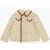 Gucci All-Over Monogram Wool Double Breasted Coat Beige