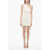 Off-White Sleeveless Sleek Rowing Stretchy Mini Dress Beige