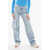 Off-White Paint Effect Toybox Straight Fit Jeans 23 Cm Blue
