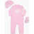 OFF-WHITE KIDS Solid Color Jumpsuit Beanie And Socks Set With Printed Logo Pink