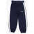 Palm Angels Cotton Joggers With Contrast Side Band Blue