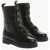 Valentino Garavani Zipped Leather Combat Boots With Lace Up Details Black