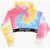 Palm Angels Tie Dye Effect Terry-Cotton Cropped Hoodie Multicolor