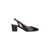 Stuart Weitzman 'Sleek' Black Slingback Pumps With Block Heel In Leather Woman Black