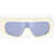 Palm Angels Solid Color Carmel Shield Sunglasses With Silver Details White