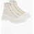 Alexander McQueen Leather High-Top Sneakers With Platform Soles White
