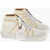 Dolce & Gabbana Vintage Effect Leather High-Top Sneakers Beige